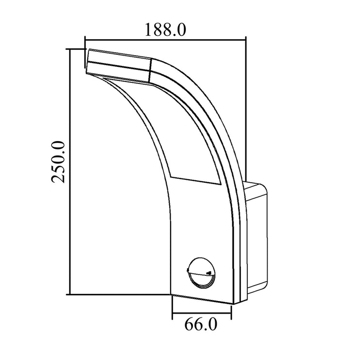 Lampa stiúir Maclean MCE244B le Braiteoir Tairiscint PIR 10W, IP54, 750lm, Neodrach Bán (4000K)