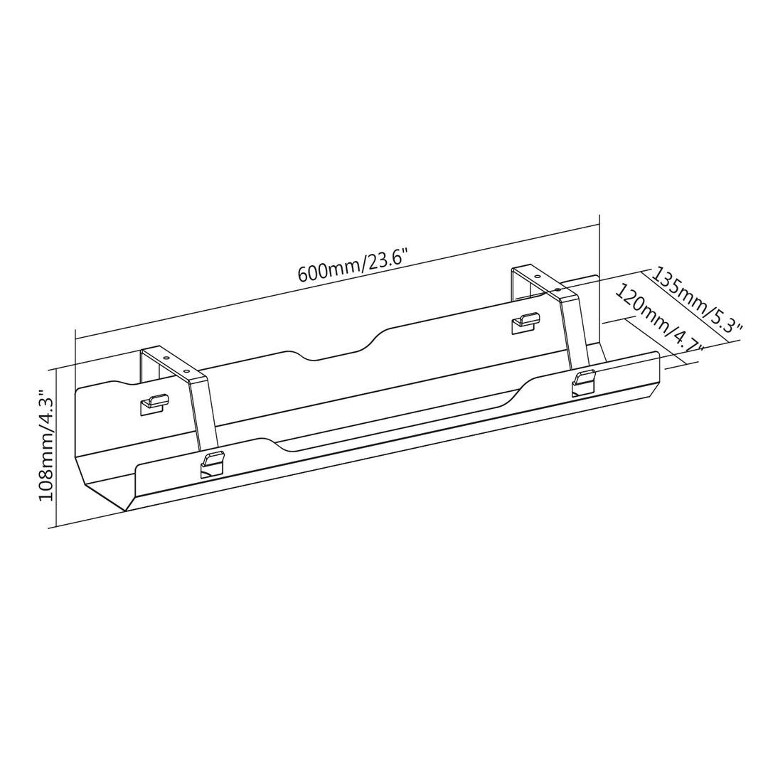 ERGOOFFICE ER-431W Cable and Wire Organizer Under-Desk Mounting