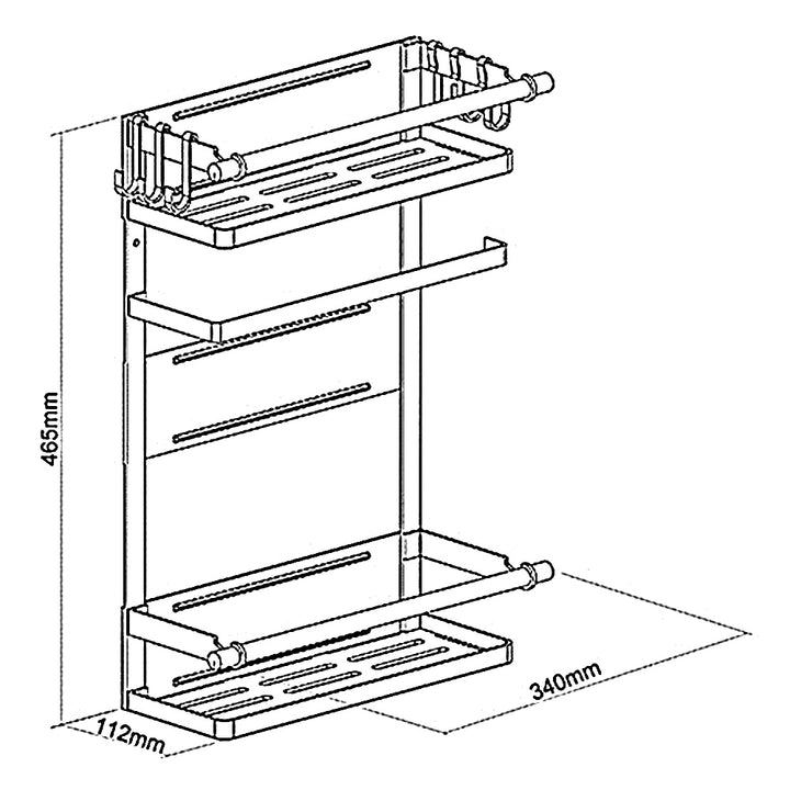 Maclean MC-910 Magnetic Shelf for Fridge Washing Machine, Black, 12kg max,