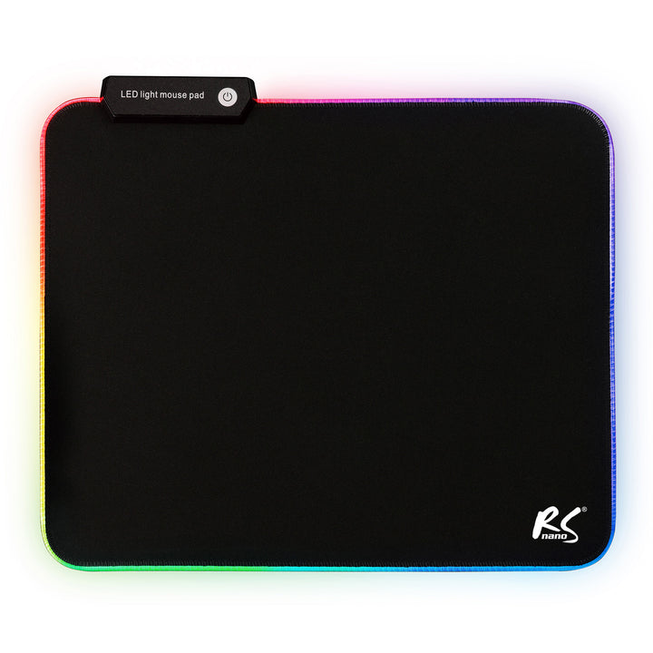 Pad Luiche Cearrbhachais NanoRS RS704 Soilsiú RGB faoi stiúir Deasc Neamh-duillín USB 30x25cm Breiseán &amp; Súgradh