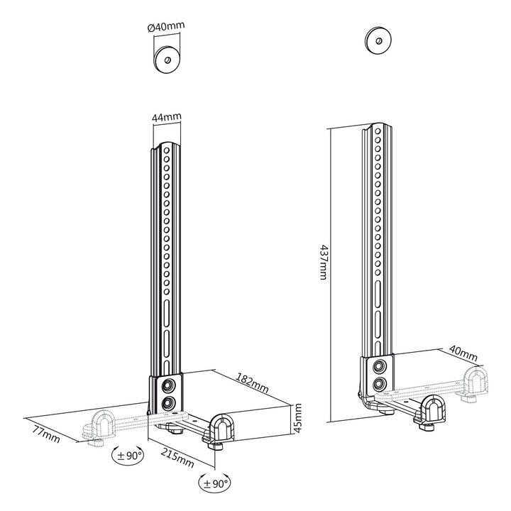 Maclean MC-914 Universal Soundbar Mount Speaker Holder Mounting Under TV up to 15kg VESA Space Saving