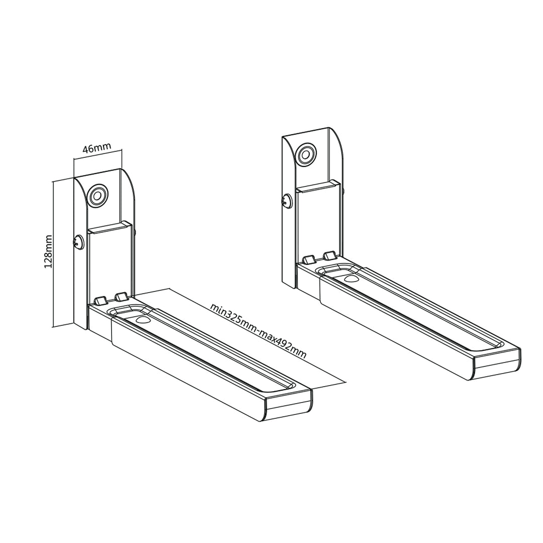 Maclean MC-915 W Universal Microwave Oven Bracket Holder Wall Mount Adjustable White Space Saving 30kg