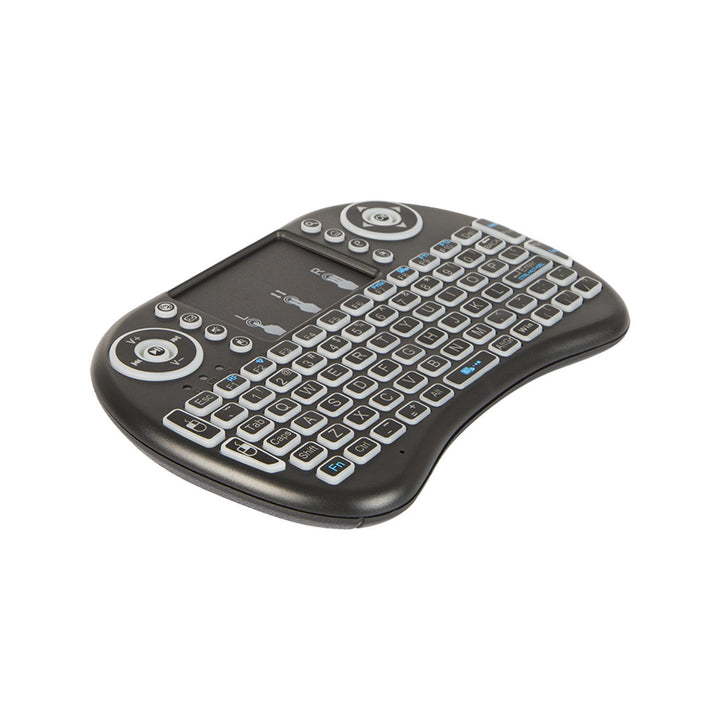 Mini Wireless Keyboard Backlight Touchpad QWERTY RGB USB Consól Cluiche Smart TV