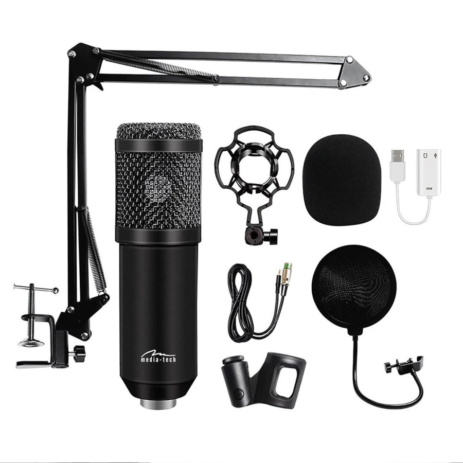 Media-Tech MT396 Professional Studio & Streaming Condenser Microphone Set Audio Recording Youtuber