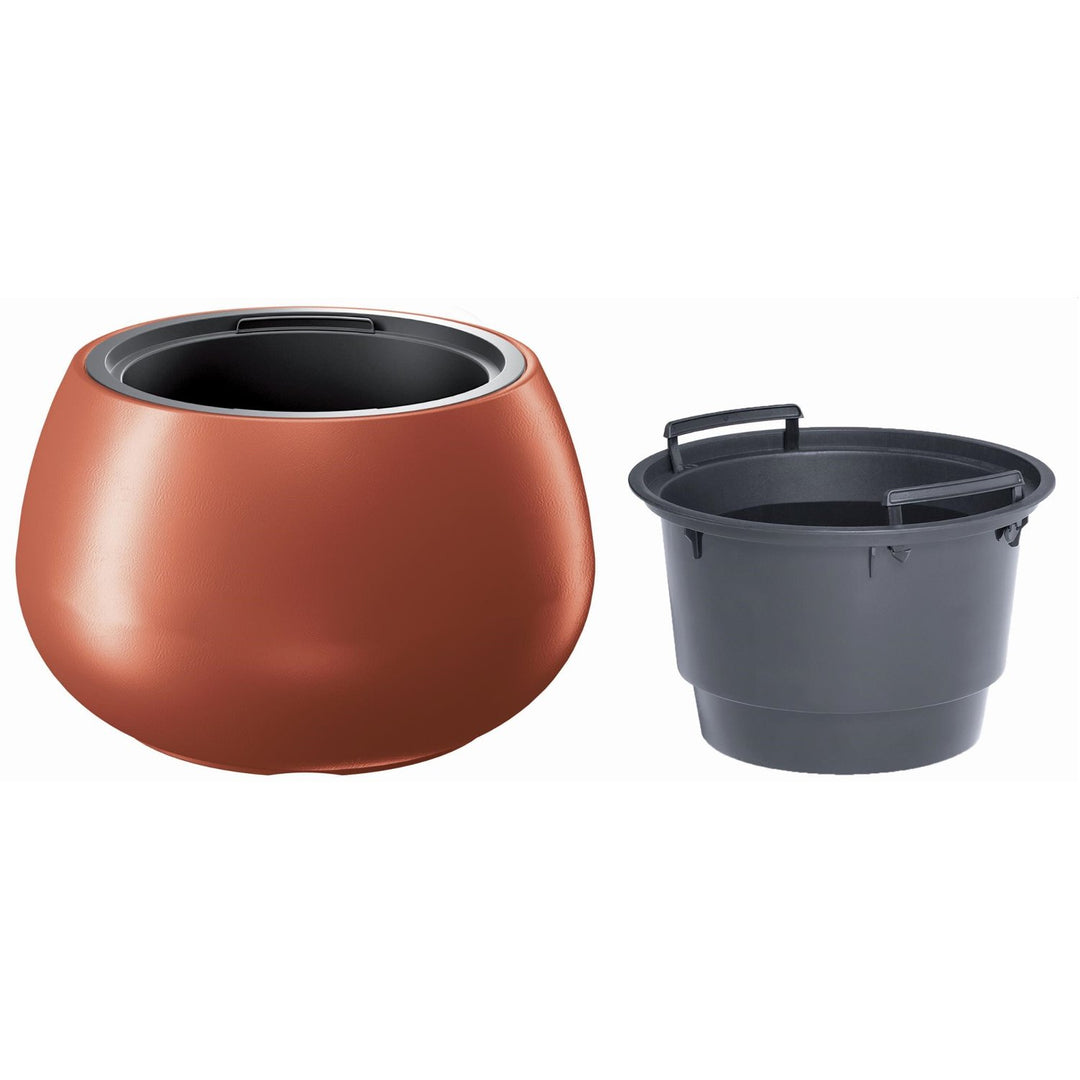 Pot with insert Prosperplast Heos oval copper color DBHEK400-7598U