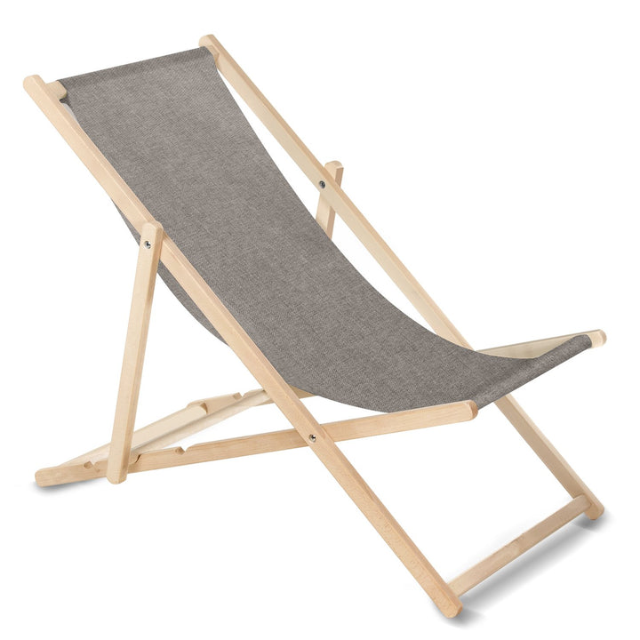 GreenBlue GB183M Melange gray classic beech deckchair combines timeless elegance with modern aesthetics. Crafted from durable beech wood, it offers comfort and style for outdoor relaxation.