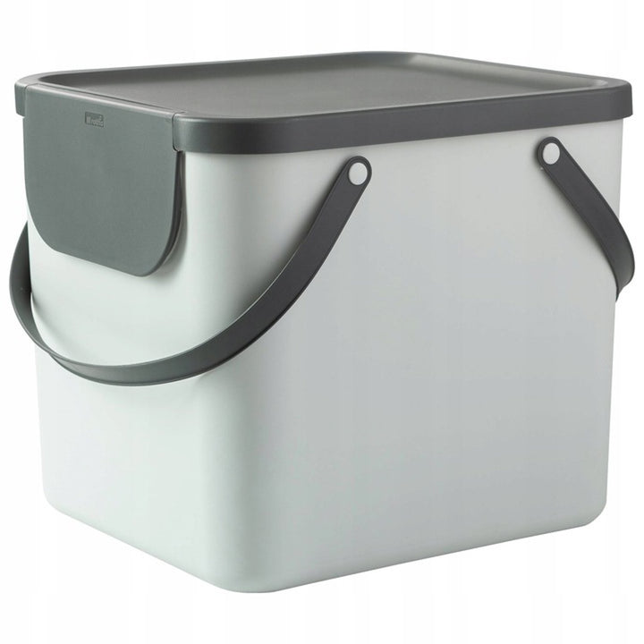 Rotho 1034401023 Sorting Waste Bin Recycling Eco with Lid Handle 40L White