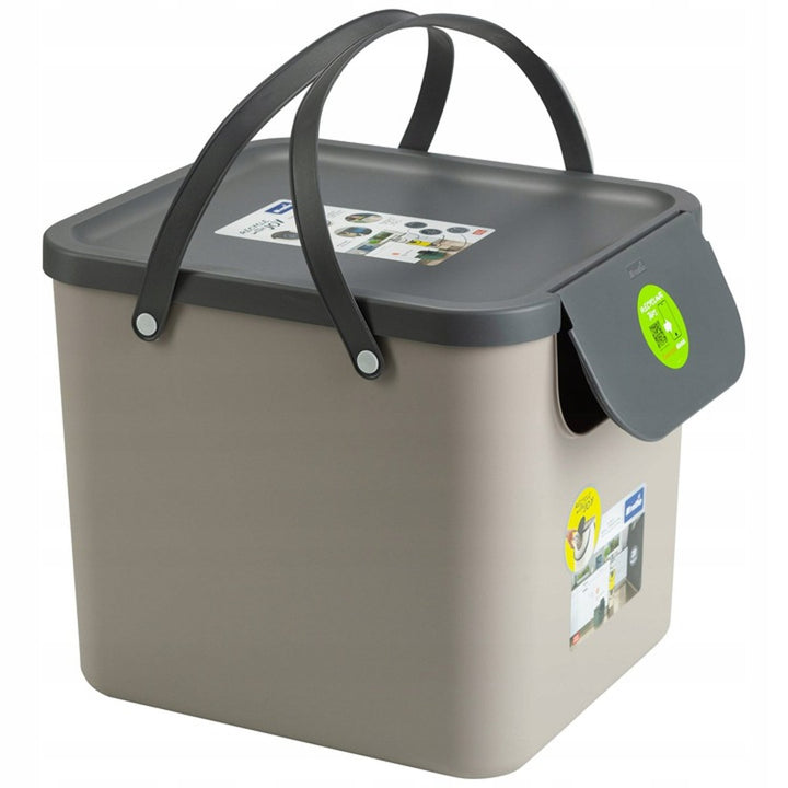 Rotho Albula 40L cappuccino waste bin for segregation