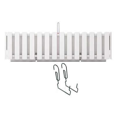 Balcony box with hooks Boardee Fencycase DDEF600W white