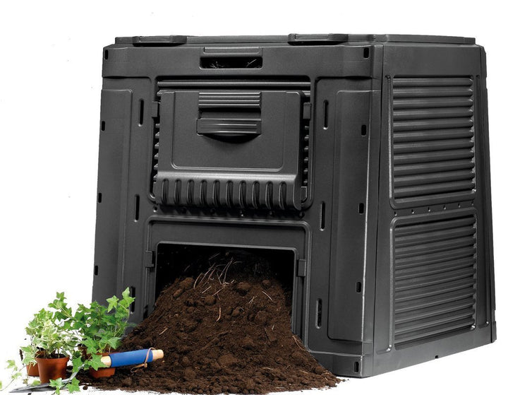 Keter E-COMPOSTER 470L Composter Bin with Base Compost Bin Eco Black 231415 Large Vented