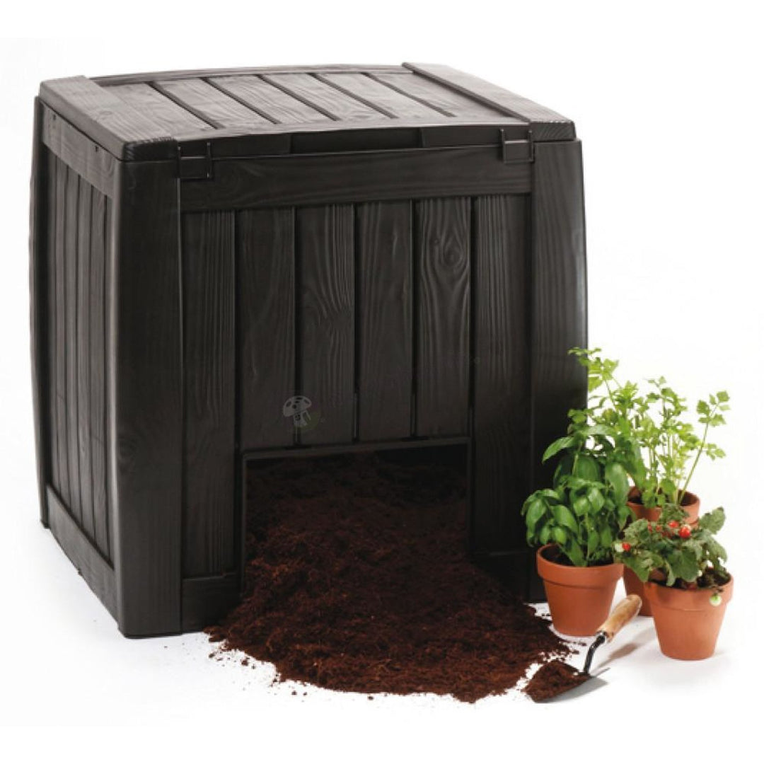 Keter Deco 340L Outdoor Composter Compost Bin with Base Brown Garden 231600