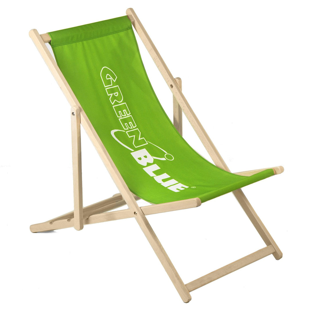 Custom Design Classic Beech Wooden Deckchair GreenBlue GB183 with Your Own Print Graphics Logo, Advertising Deckchair