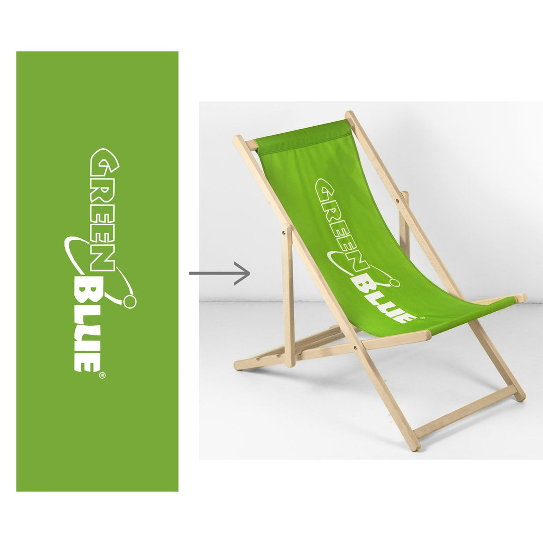 Custom Design Classic Beech Wooden Deckchair GreenBlue GB183 with Your Own Print Graphics Logo, Advertising Deckchair