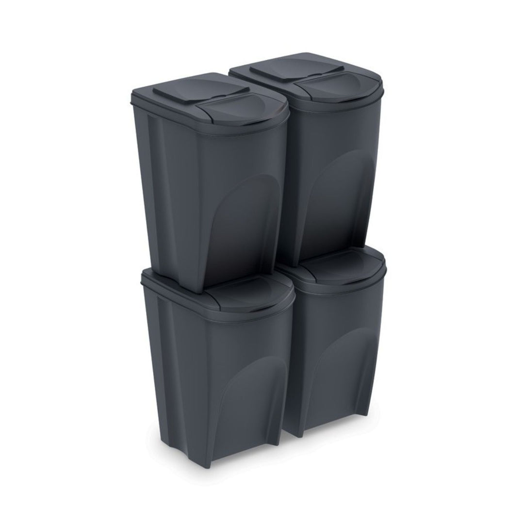 Set of segregation baskets Prosperplast Sortibox 4x35L anthracite
