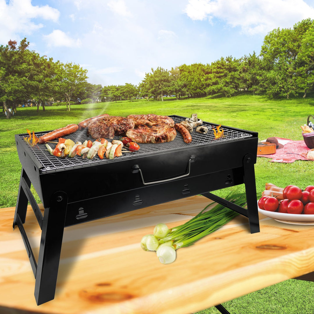 BBQ Grill Portable Folding Suitcase Charcoal Tourist Garden Camping