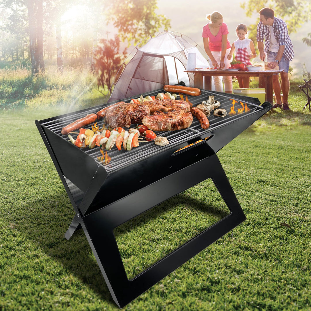 Maestro MR-1011 Fillte Iniompartha BBQ Grill Barbecue Grill Chrome Platáilte Cruach Gréasán Cócaireachta Greille 44 x 28.5cm Taisteal Campála