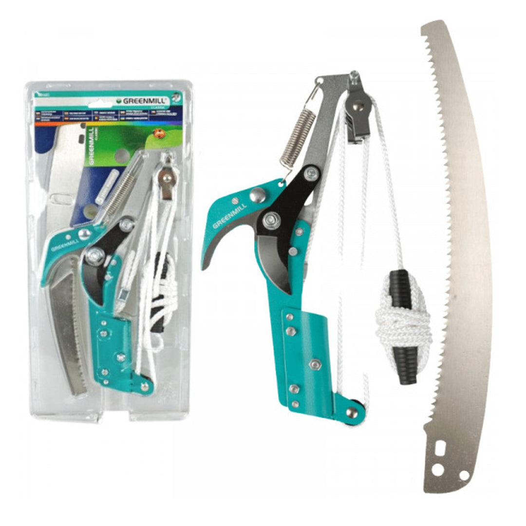 Greenmill GR6603 Garden Set Secateurs Pruning Shears + Rope + Saw Tree Wood Cutting Metal Steel