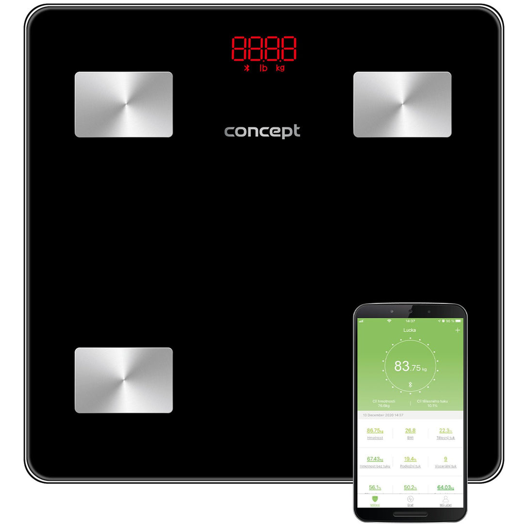 Concept black diagnostic analytical bathroom scale VO4001