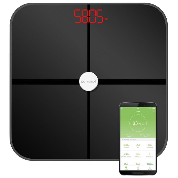 Concept black diagnostic bathroom scale VO4011 Perfect Health