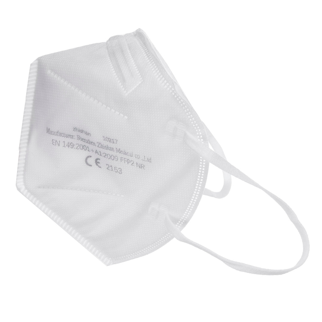 Set of 50 white FFP2 filter masks set.