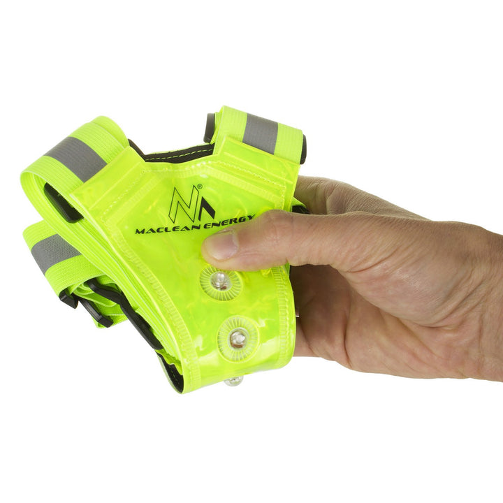 Maclean MCE425 High Visibility Vest  Reflector LED 360 ° Waterproof Reflective Safety Reflective Stripes 2X 4 LED