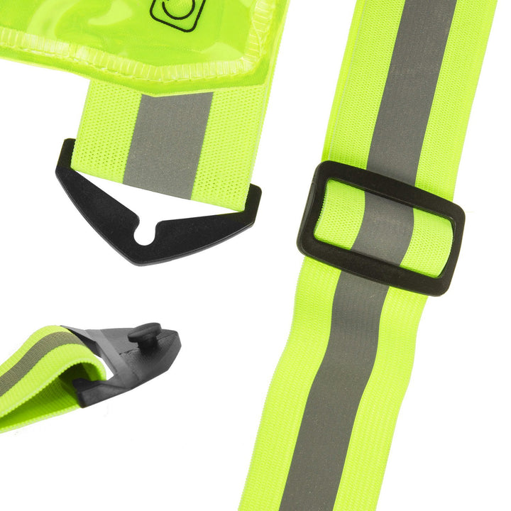 Maclean MCE425 High Visibility Vest  Reflector LED 360 ° Waterproof Reflective Safety Reflective Stripes 2X 4 LED