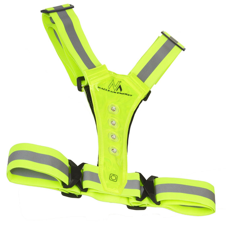 Maclean MCE425 High Visibility Vest  Reflector LED 360 ° Waterproof Reflective Safety Reflective Stripes 2X 4 LED