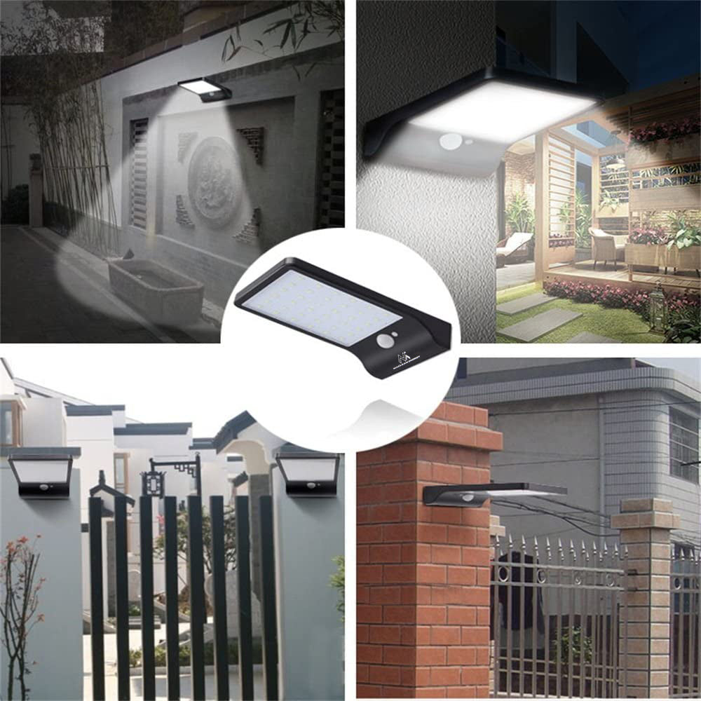 Maclean MCE444 Solar LED Lamp Motion Sensor PIR Twilight Outdoor Wall Light  IP65 Adjustable Wireless