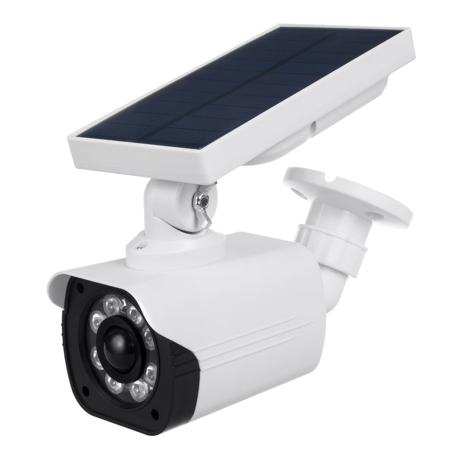 SOL1800S Solar Dummy CCTV Security Camera with LED Light Motion Sensor Red Diode