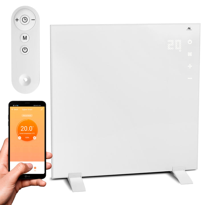 Maclean MCE513 IR Panel Heater 360W WiFi & Remote Control, Wall-Mounted or Free-Standing