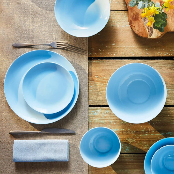 Luminarc Diwali Light Blue  Dining Set for 6 Dinner Tableware Tempered Glass