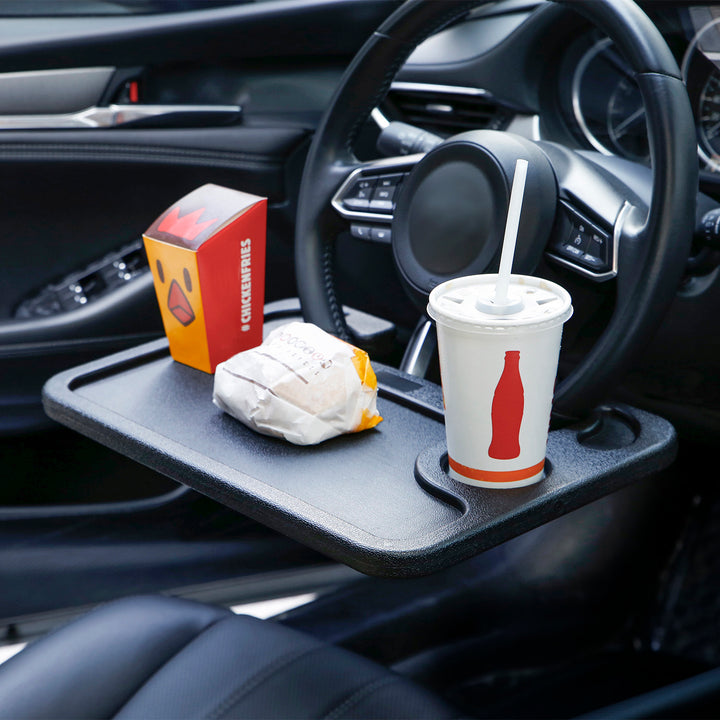 Maclean MC-928 Steering Wheel Tray 2 in 1 Desk/Dining Table Multifunctional Car Table Drink Holder Laptop Tray up to 5kg