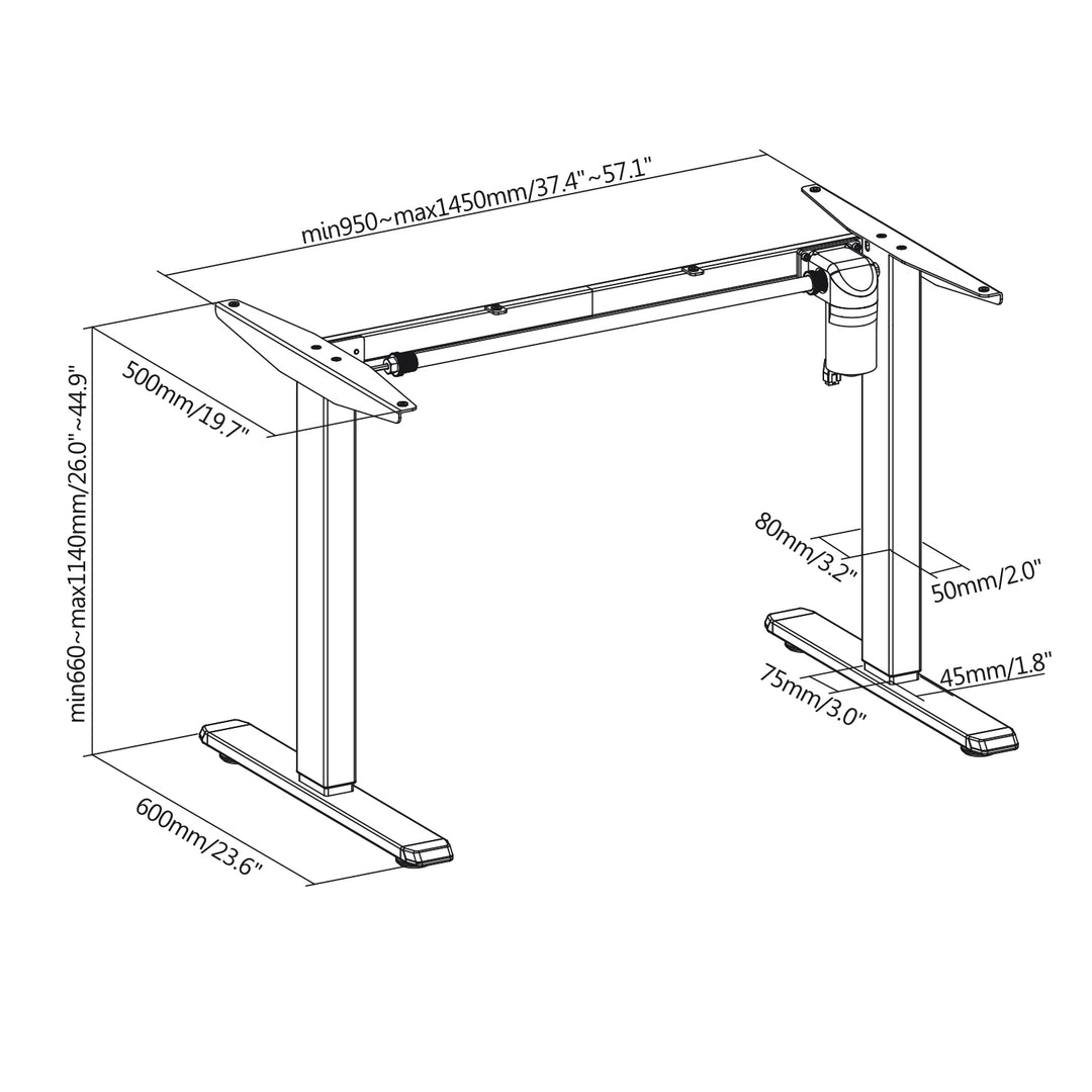 Electric Standing Sitting Desk Height Adjustable Sit Stand Computer Laptop Office Gaming