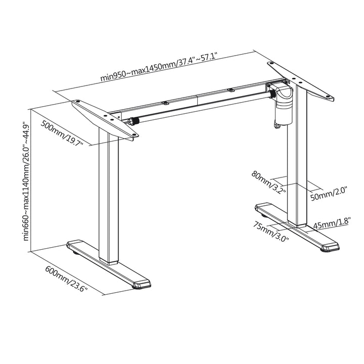 Electric Standing Sitting Desk Height Adjustable Sit Stand Computer Laptop Office Gaming