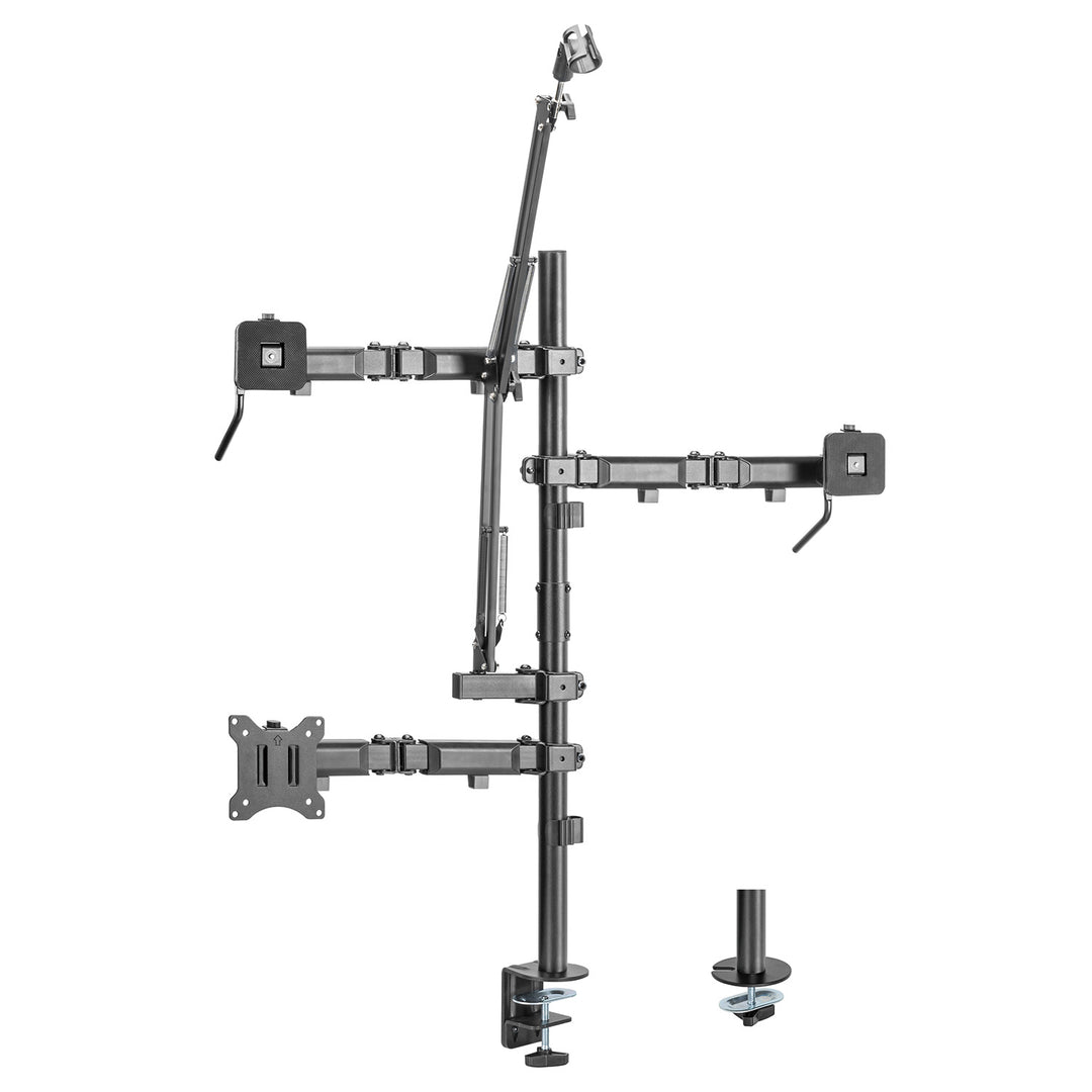 NanoRS RS164 Gléasta Tábla Gairmiúil Stiúideo uile-i-amháin le haghaidh Monatóir, Micreafón, Ceamara agus Solas Tuilte 17-32" le haghaidh Tripod Stiúideo VESA 75x75 100x100