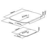 Maclean MC-929 Table top reinforcement for monitor table mount mounting set with anti-slip pad 11mm hole diameter 190x153,5x15mm