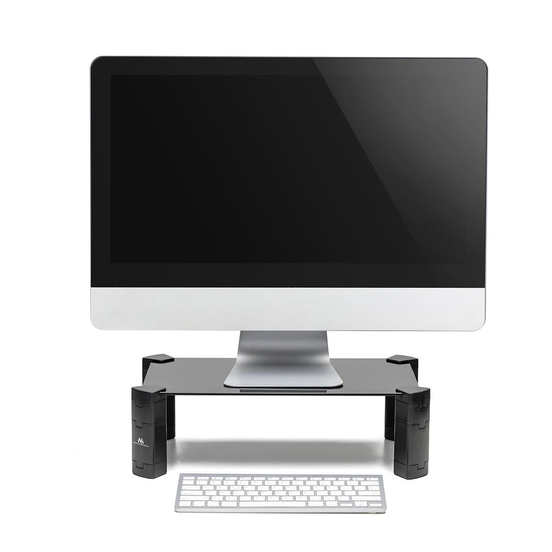 Maclean MC-934 Monitor Stand Height Adjustable Screen Stand Laptop Stand Tempered Glass Monitor Shelf Laptop Monitor Stand Up To Max. 20kg