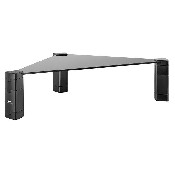 Maclean MC-935 Monitor Laptop Stand Corner Riser Shelf Tempered Glass Up To Max 20kg Triangular