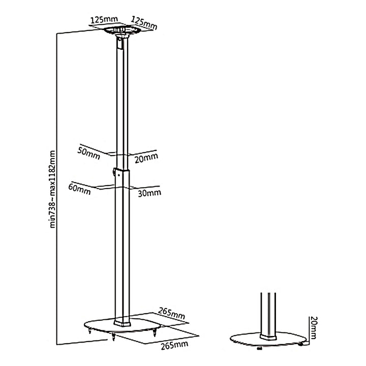 Maclean MC-940 Loudspeaker Floor Stand Compatible with Sonos® One,Sonos® One SL, max. 10kg