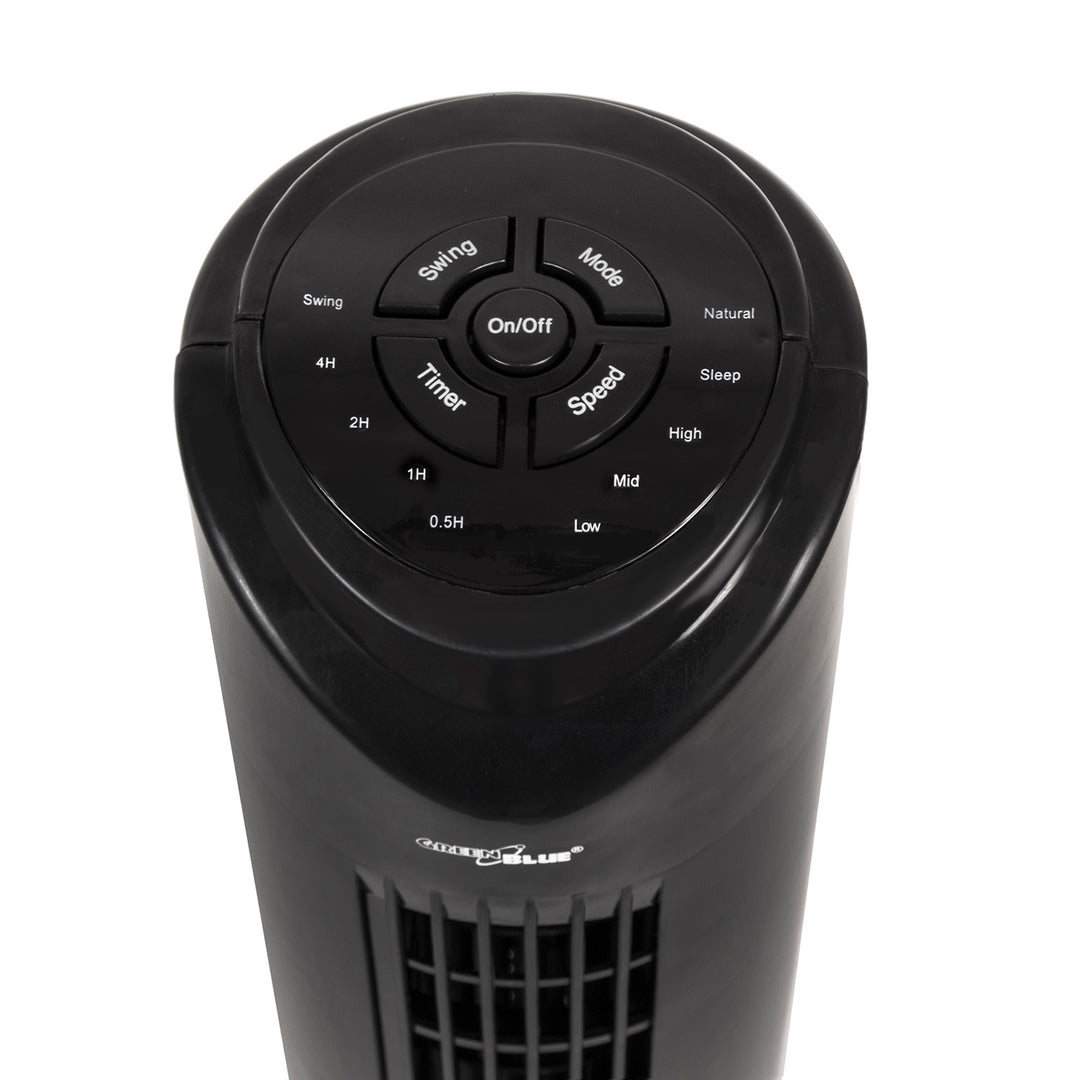 GreenBlue GB645 Oscillating Tower Fan with Remote Control 45W 3 Speeds 80° Rotation Silent Quiet Operation Timer Lightweight 3 Operation Modes