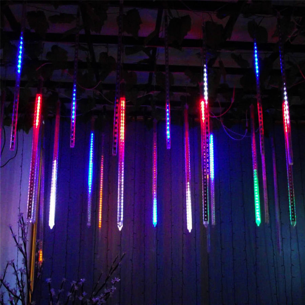 Maclean MCE411 LED Solar Fairy Lights String 144 LED RGB Battery IP44 Icicle Christmas Tree