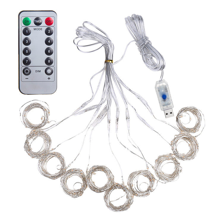 Maclean MCE413 Light Curtain Christmas Remote Control 3 x 3m 300 LED USB 5V Warm White Timer