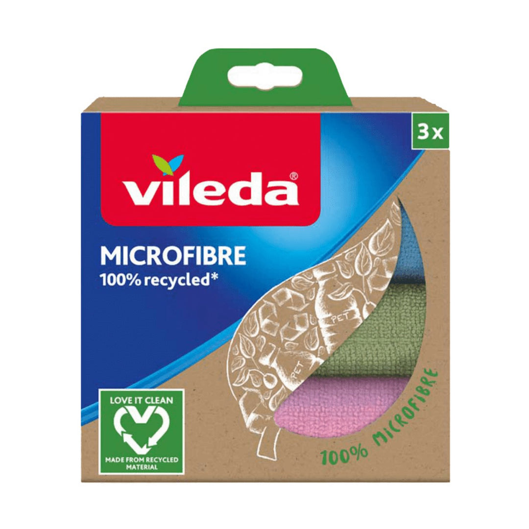 Sraith Éadaí Ilchuspóireacha Vileda 168310 3pcs 100% Micrimhilseogra, ECO Athchúrsáilte