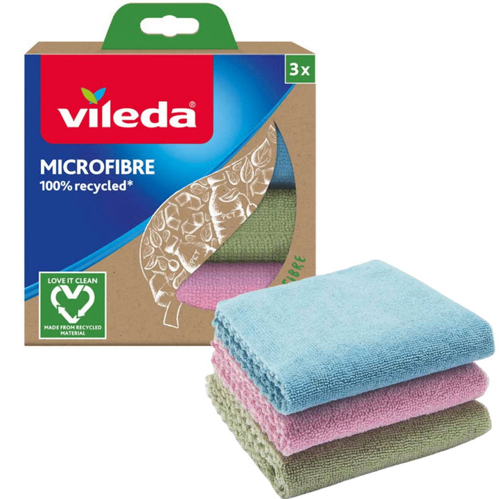 Sraith Éadaí Ilchuspóireacha Vileda 168310 3pcs 100% Micrimhilseogra, ECO Athchúrsáilte