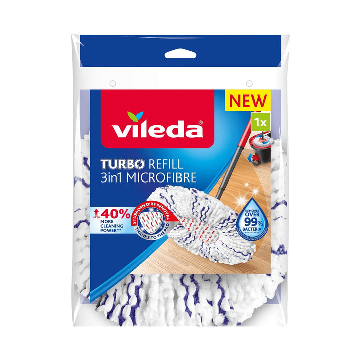 Vileda 167749 Vileda Athlíon Pad Athsholáthair Micreashnáithín 3in1 40% Níos Éifeachtaí Do Vileda Turbo Mop