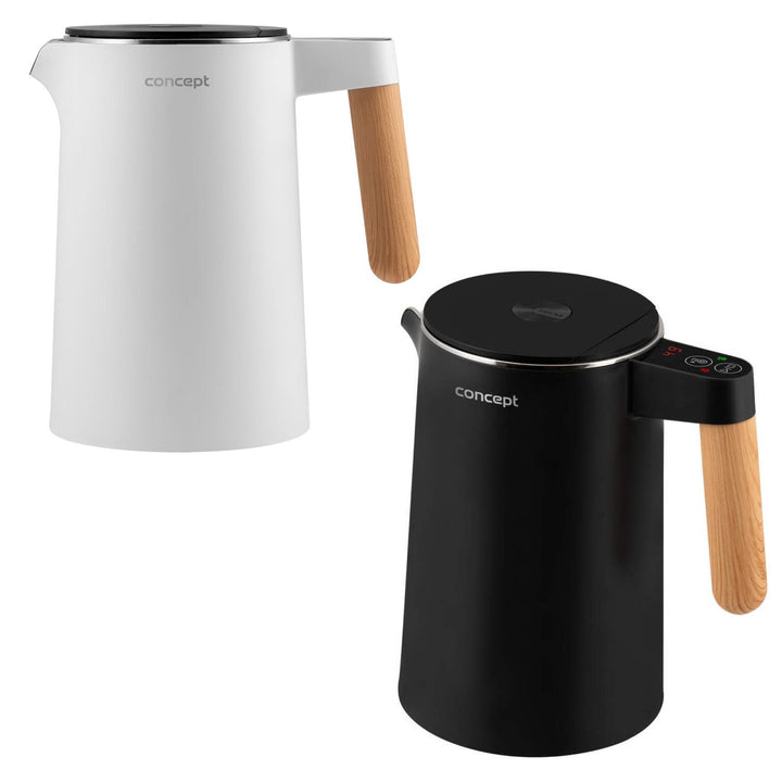 Concept Salt&Pepper - Black - RK3301 Electric Water Kettle 1.5L Double Wall Stainless Steel Temperature Control 45°C - 100°C