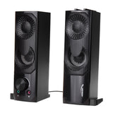 2 in 1 PC Speaker Soundbar Computer RGB LED Backlight Stereo Gaming USB 2 x 3W AUX 3.5 mm