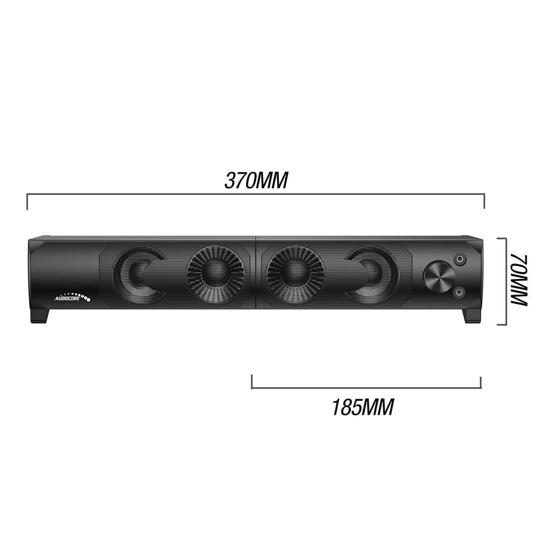 2 in 1 PC Speaker Soundbar Computer RGB LED Backlight Stereo Gaming USB 2 x 3W AUX 3.5 mm