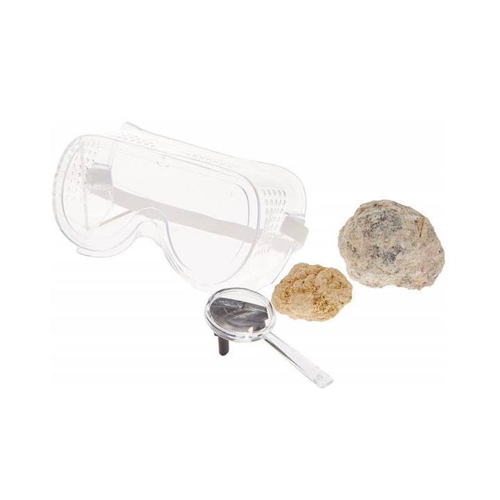 National Geographic Set Break Open Two Geodes - Educational Kit - Gift Idea - Geniuine Geodes Specimens Inside