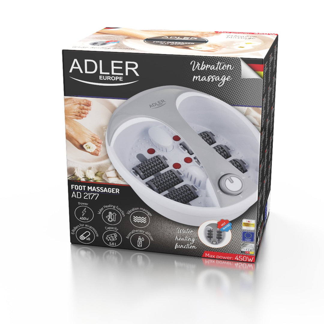 Adler AD 2177 Foot Bath Spa with Massager Aromatherapy Diffuser Water Heating IR Light